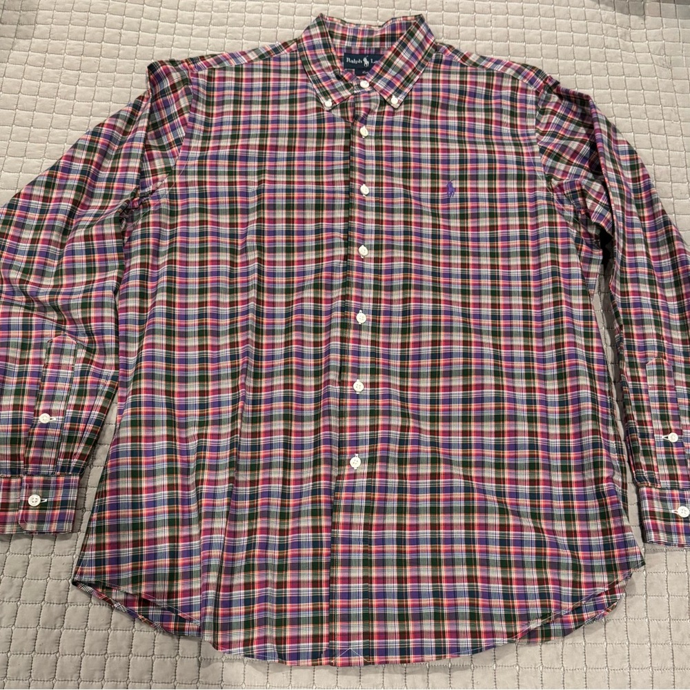 Ralph Lauren Men's Colorful Plaid Button Down Shirt